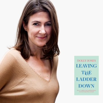 Dolly Jones and book jacket Leaving the Ladder Down