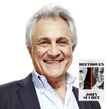 John Suchet headshot and book jacket Beethoven