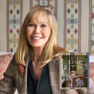 Kit Kemp headshot by Simon Brown and book jacket Design Stories (2)