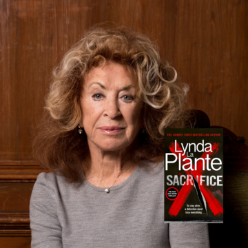 Lynda La Plante headshot and book jacket for Sacrifice