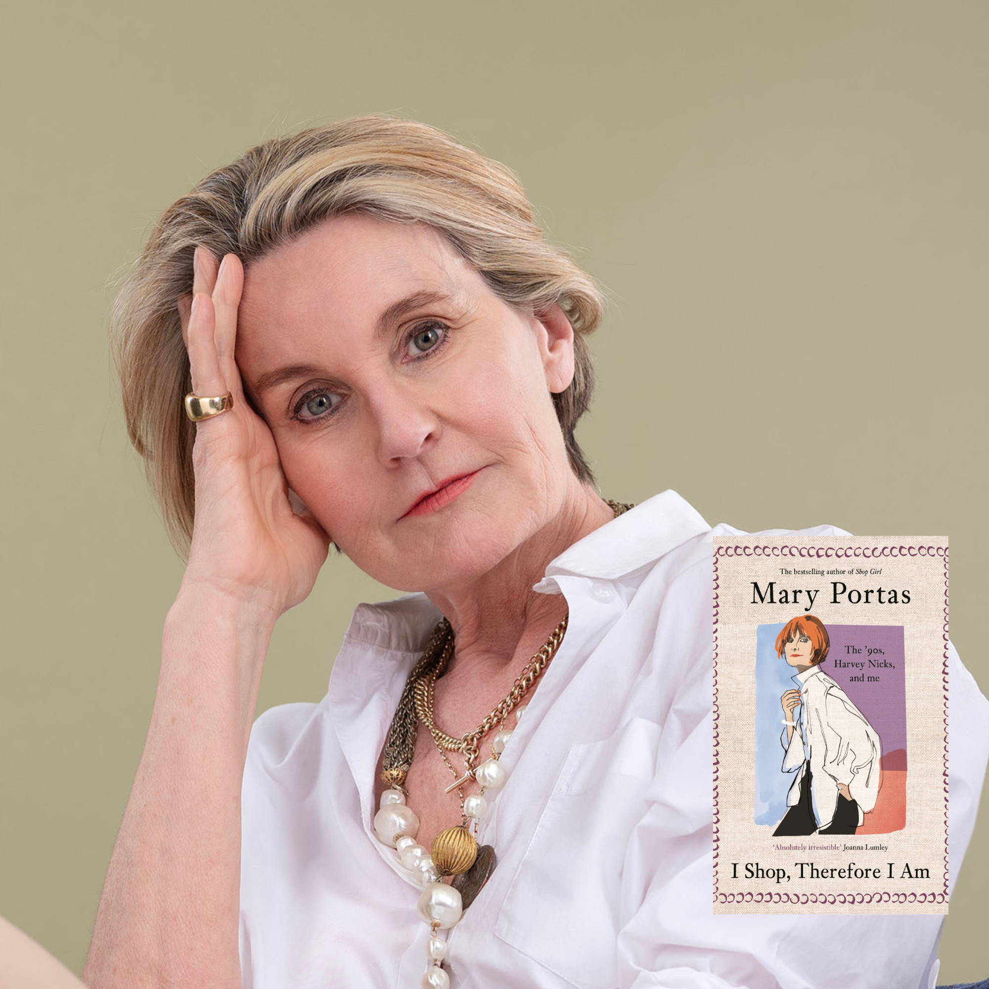 Mary Portas headshot and book jacket I Shop Therefore I Am