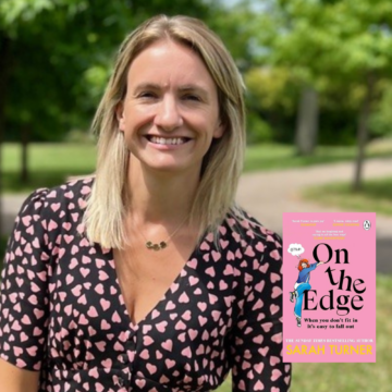 Sarah Turner and book jacket On the Edge