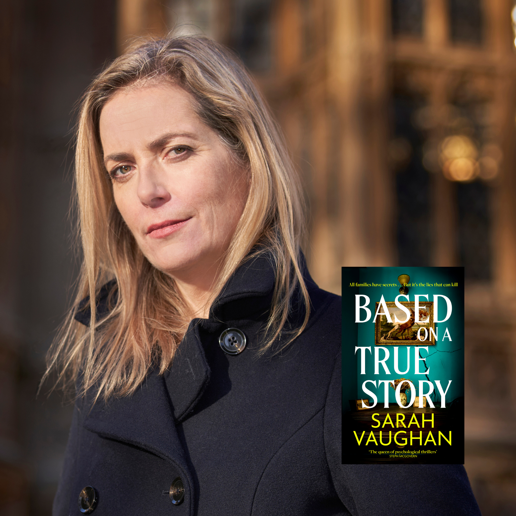 Sarah Vaughan headshot and book jacket Based on a True Story (1)