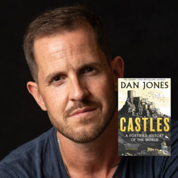 Dan Jones credit Peter Clark and hard back book Castles
